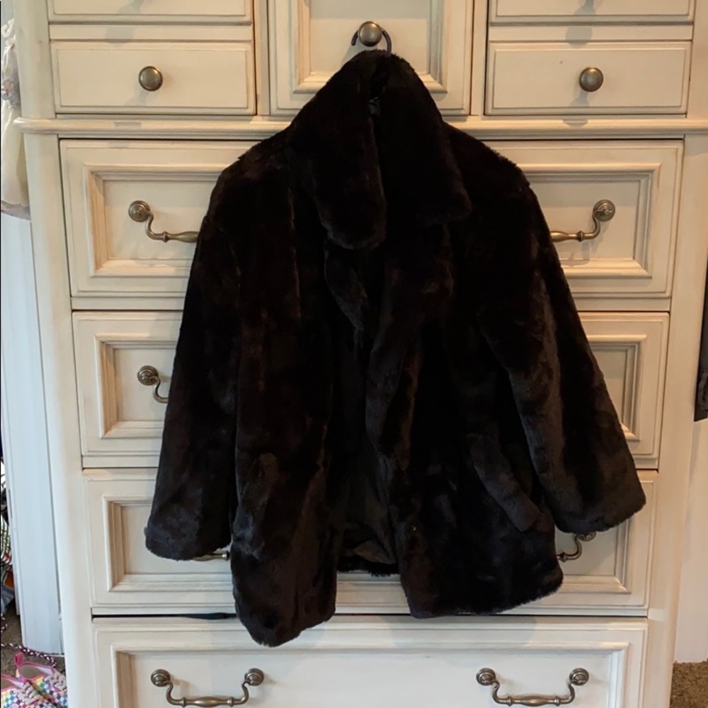 Black faux fur jacket!